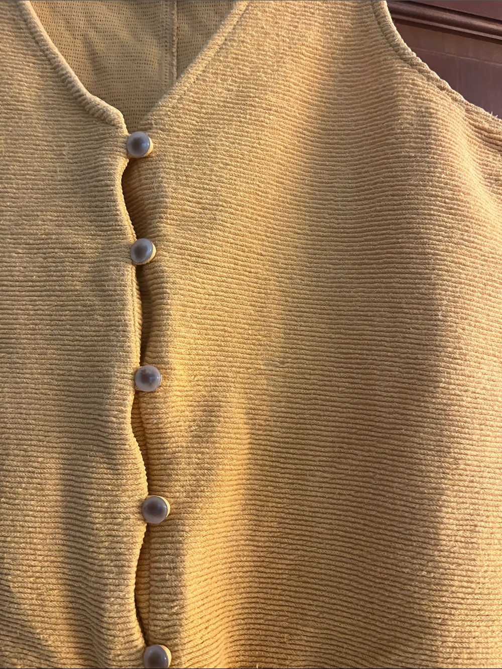Madewell Mustard Button-Front Tie Tank - Picture 6 of 8